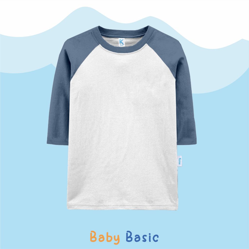 Baby Basic Kaos Lengan Panjang Raglan Anak Baju Anak Laki Laki Perempuan Basic White  Polos