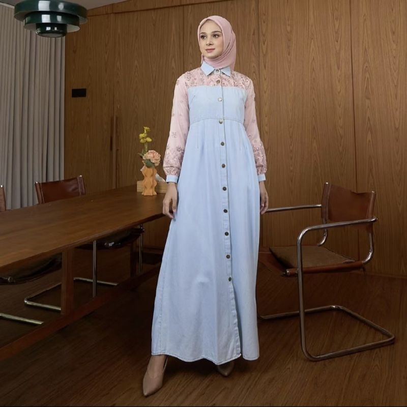 [PRELOVED] MALIHA DENIM DRESS BY NAWASANA  | SIZE "XL"