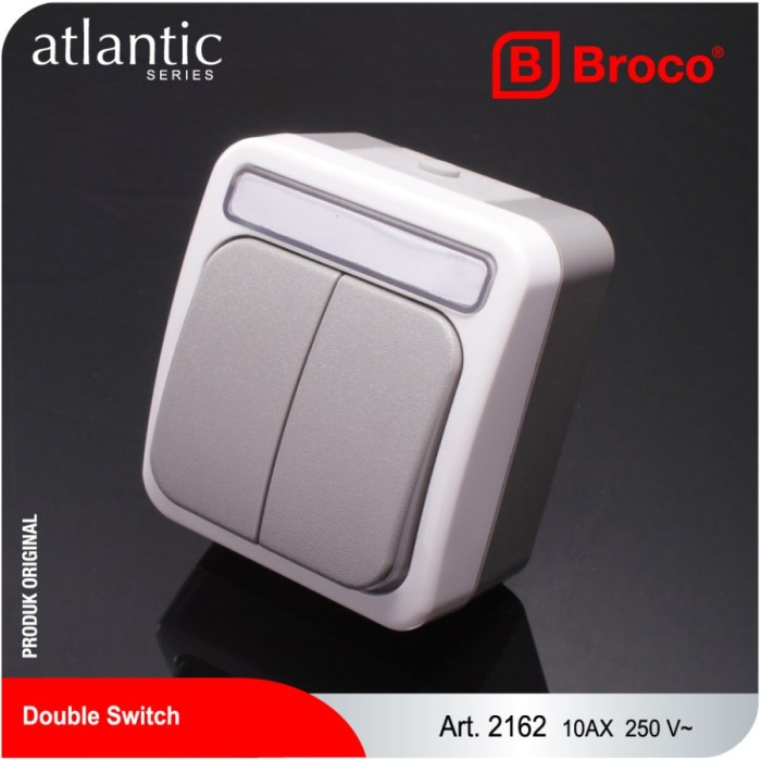 Saklar BROCO ATLANTIC Seri 2Gang Saklar Waterproof Broco Atlantic Dobel