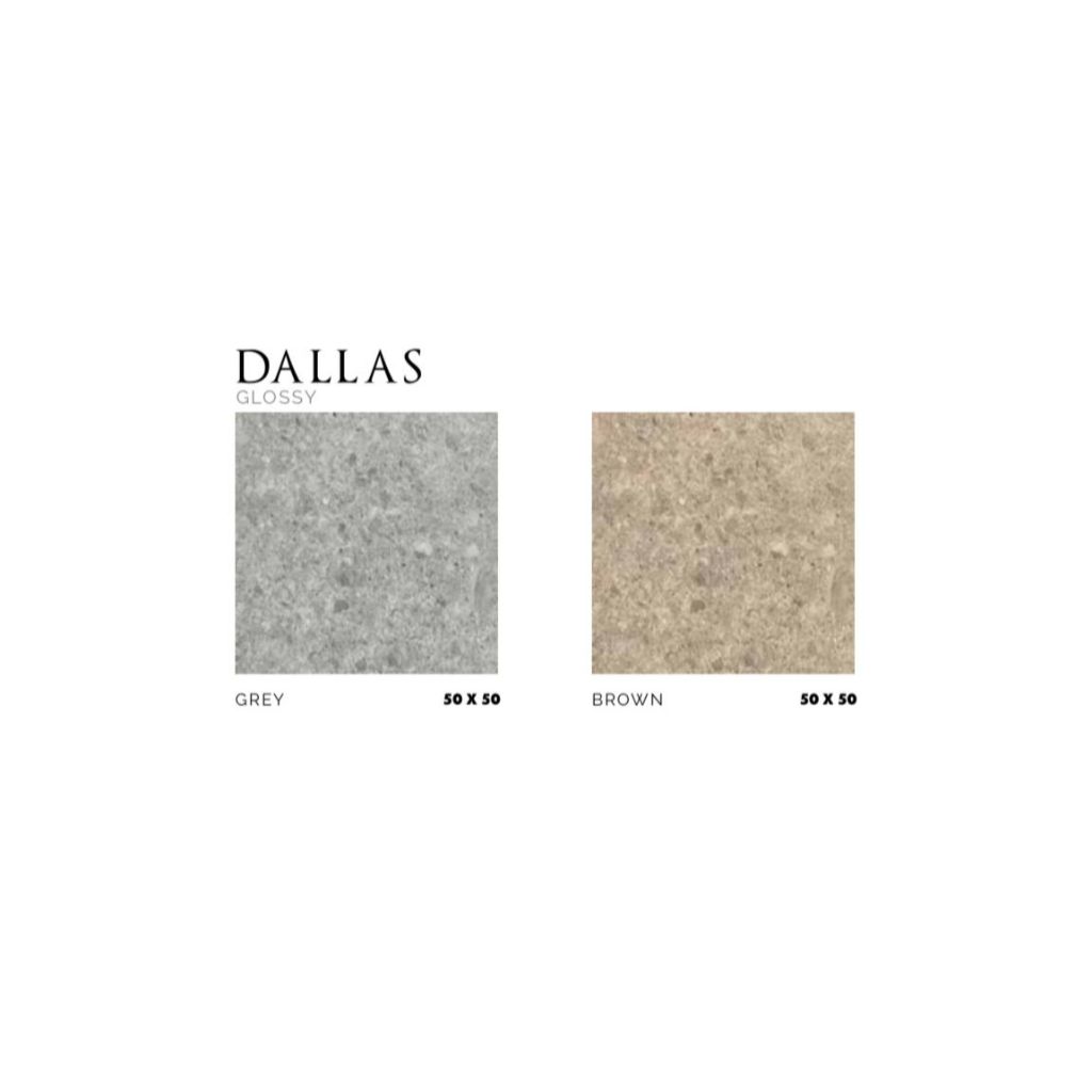 PLATINUM CERAMICS FLOOR TILE DALLAS GLOSSY GREY & BROWN 50X50