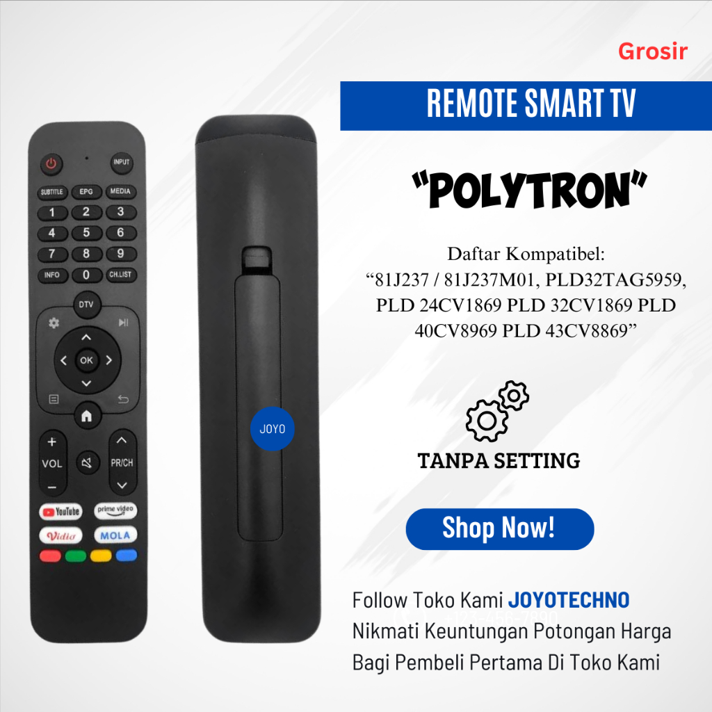 Remote Polytron Smart Android TV 81j237 PLD 24CV 32CV 40CV 43CV LCD LED 24inch 32inch 40inc 43inch