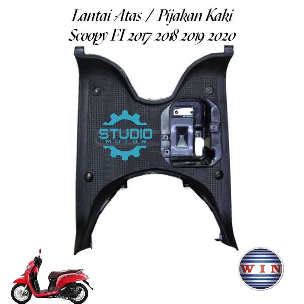 Lantai Footrest + tutup Aki / Pijakan kaki Dek Step Floor Scoopy Fi Esp 2017 2018 2019 2020