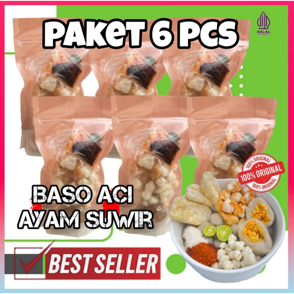 

paket 6 pcs baso aci ayam suwir baso aci pedas baso aci viral baso aci ayam suwir pedas baso aci kas daerah baso ayam boci ayam suwir cilioil baso aci qilamandiri