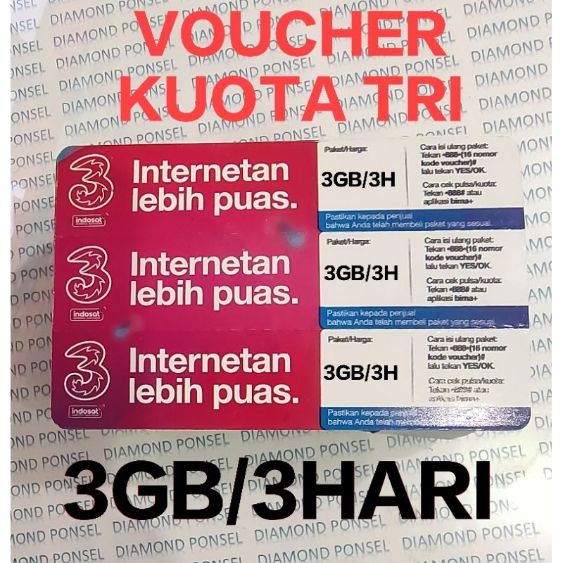 VOUCHER KUOTA TRI 3.5GB/3HARI