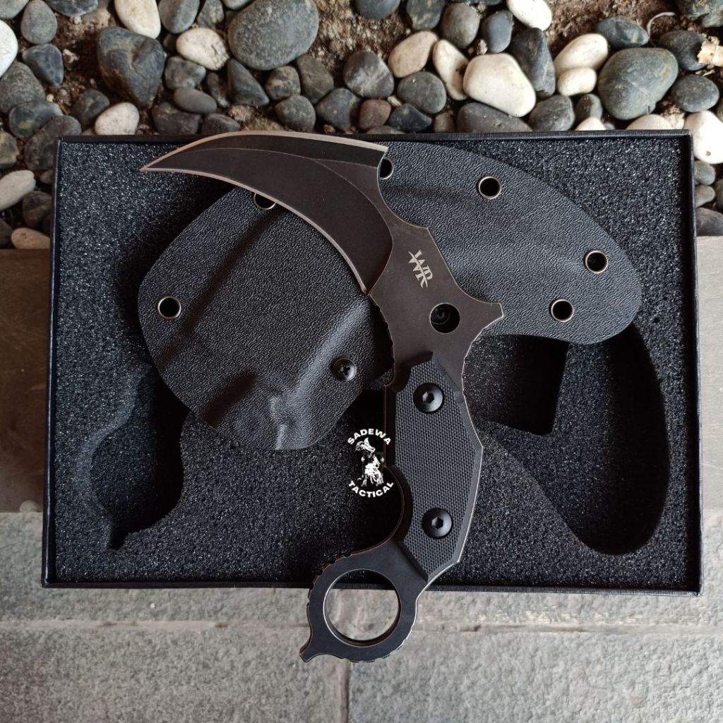 Pisau Tactical Kydex WR 46 / Pisau Carambit / Pisau WR Tactical Outdoor + Holster Dan Teklock / Pisa
