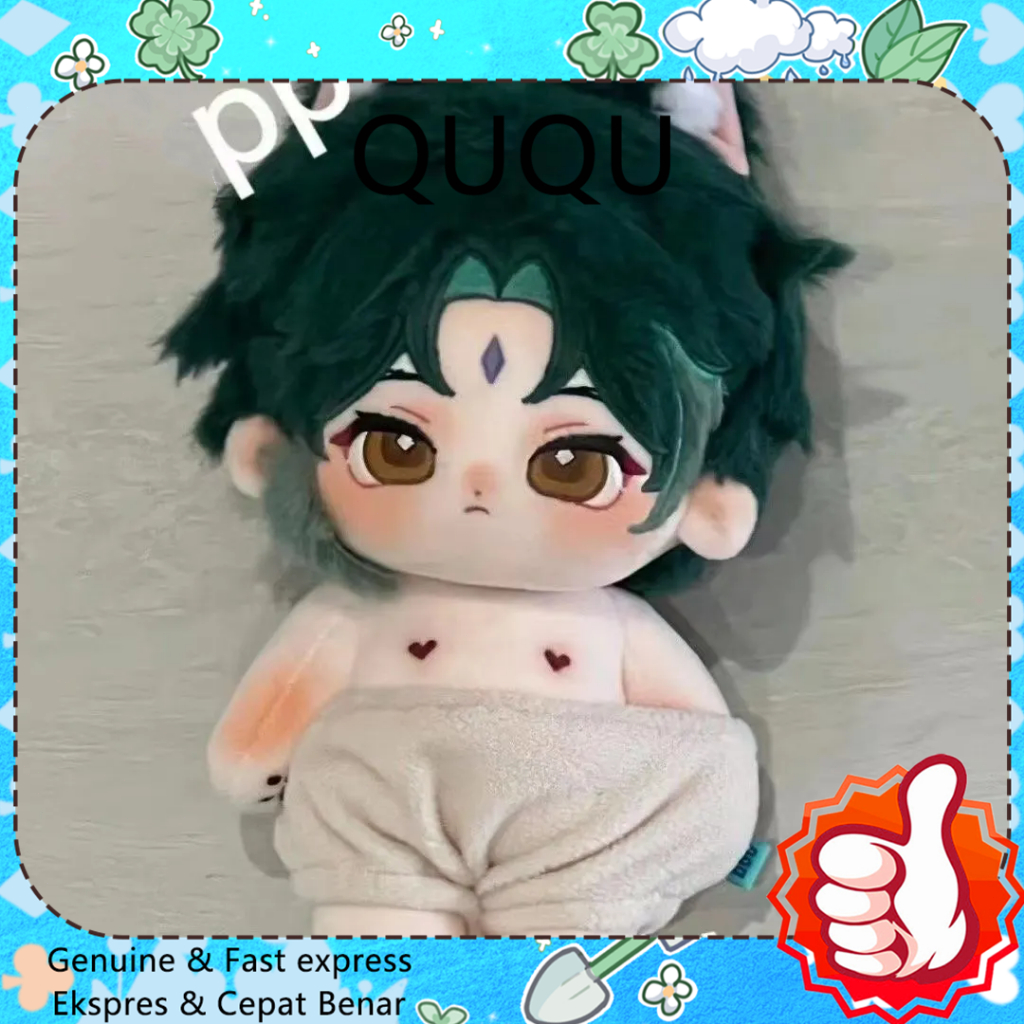 QUQU NEW 20cm boneka Genshin Impact Xiao Cotton Doll Green Hair