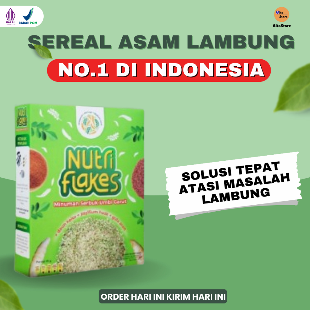 

NUTRIFLAKES | Sereal Umbi Garut dan Daun Kelor Membantu Mengatasi Gerd, Maag, Asam Lambung Tanpa Efek Samping Dikirim Dari Banjarmasin
