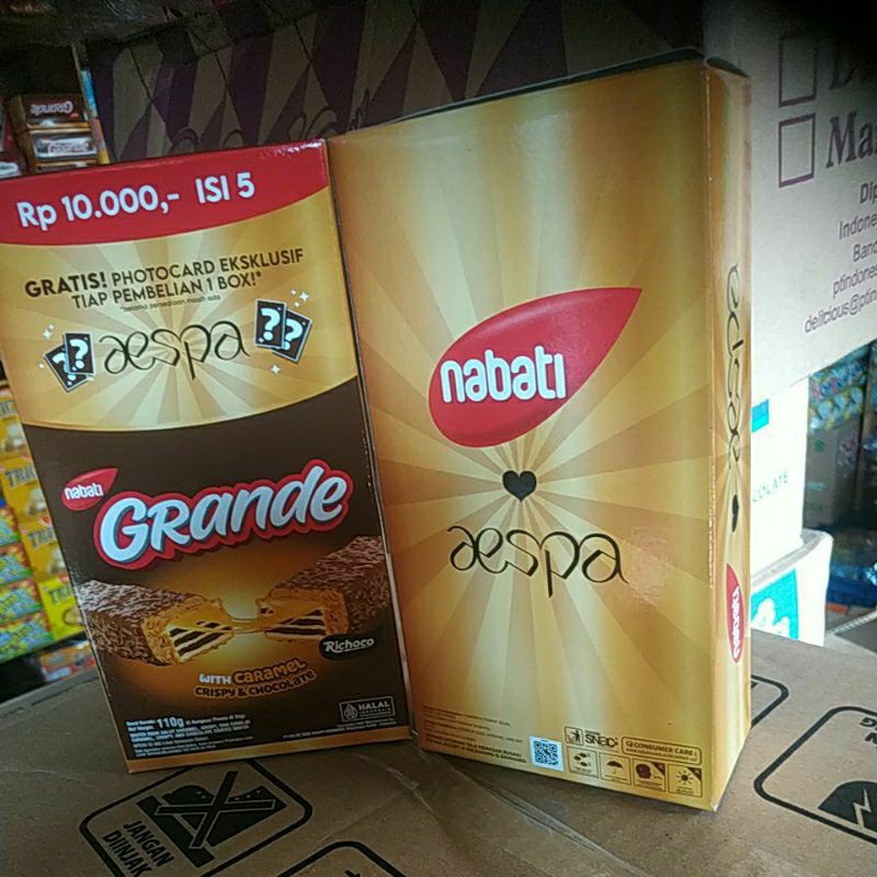 

nabati grande aespa with caramel crispy &choklat 5 pis