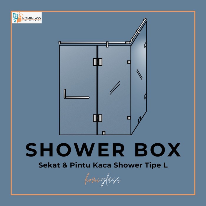 

Shower Box (Custom) Tipe L / Shower Screen / Sekat Shower Kaca Tempered 10mm Bekasi Jabodetabek