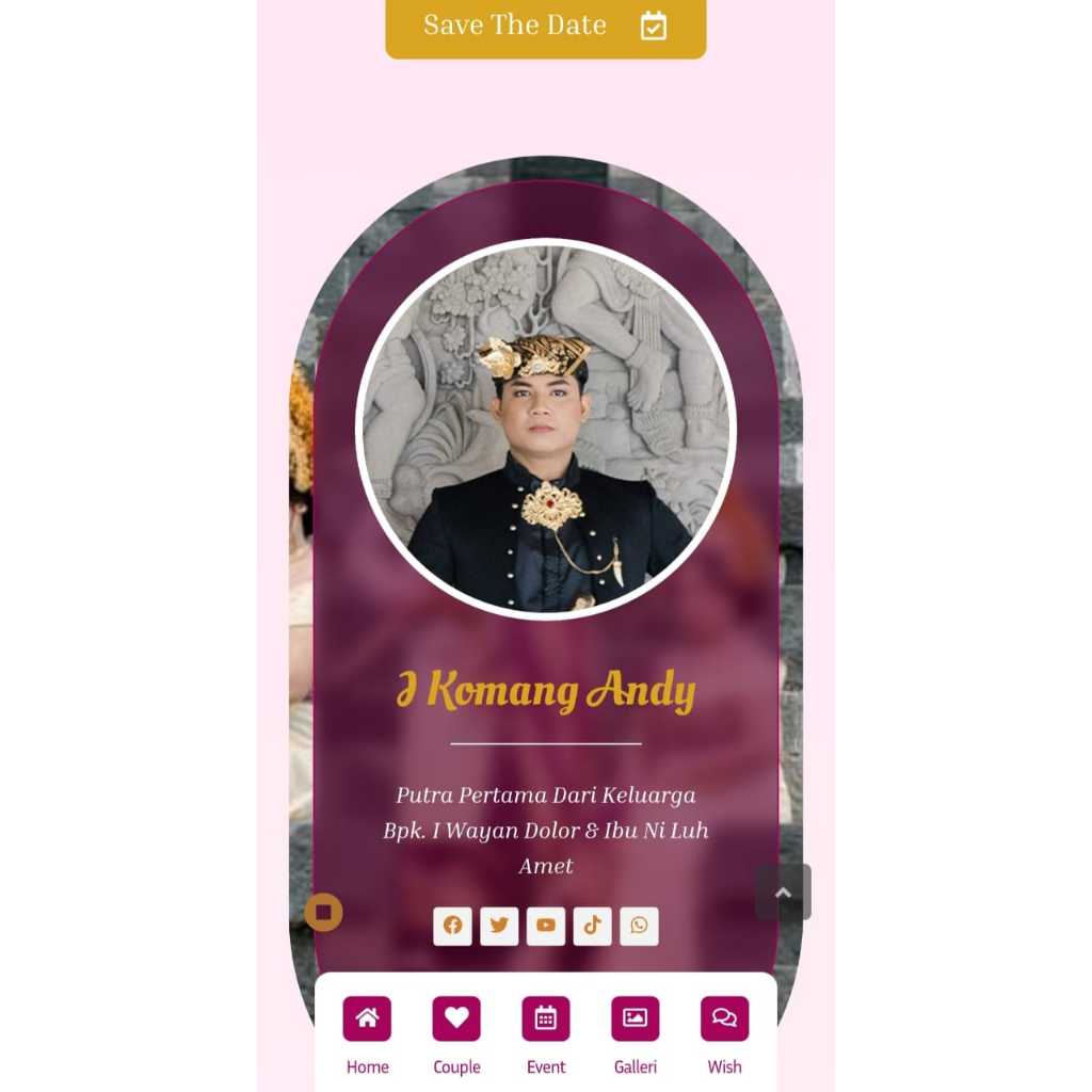 Undangan Digital Pernikahan Website Tema Adat
