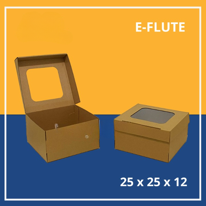 

(10pcs) Box Hampers Jendela Mika Kemasan Kue Tart Bolu Dus Kado Snack Size 25x25x12cm