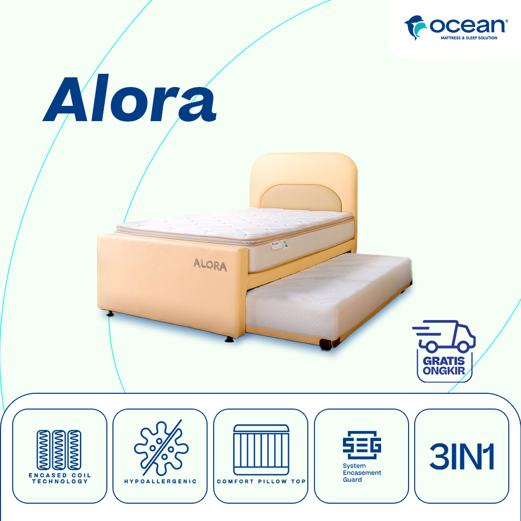 Ocean Springbed - Kasur Alora Bed Dorong 3 in 1