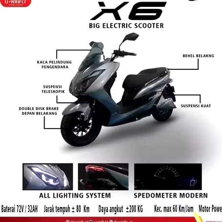 Sepeda Motor Listrik Uwinfly X6 By UWINFLY X 6 Electric