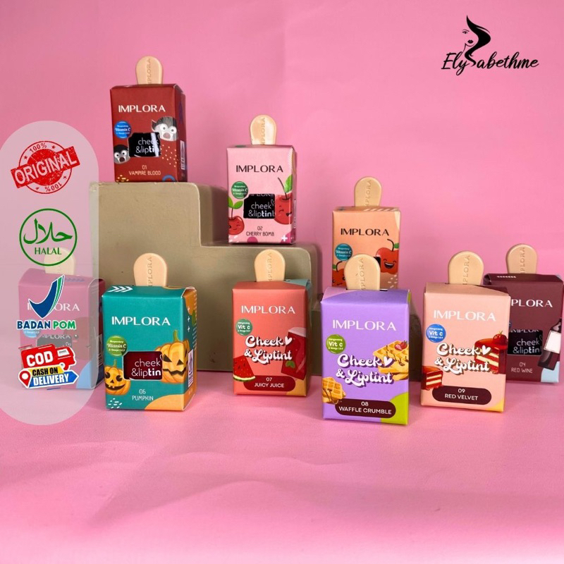 [ELYSABETHME] IMPLORA cosmetic lip tint jelly tint cheek ombre ala korea