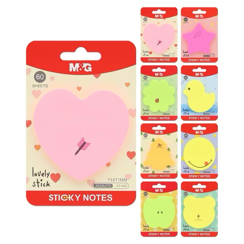 

M&G Shape Sticky Notes Memo Tempel Bentuk 60 Lembar