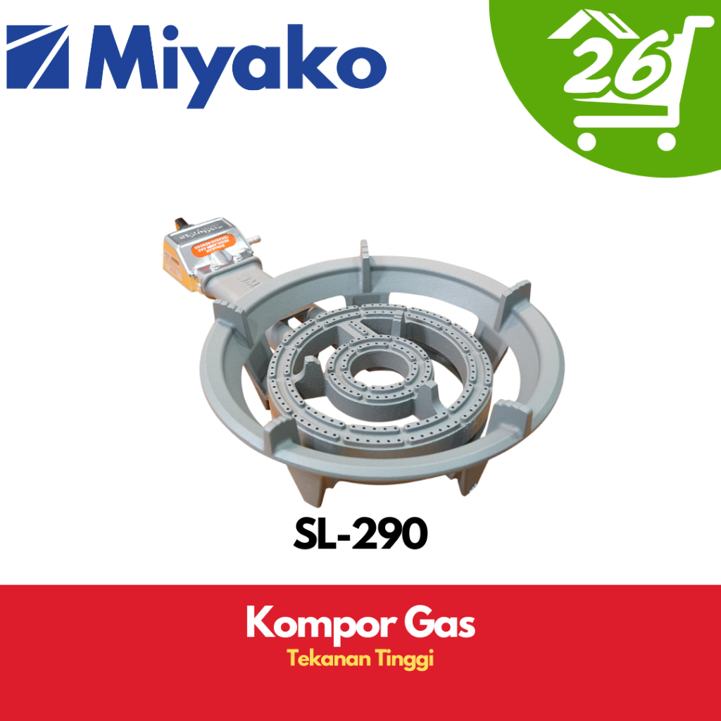 Kompor Gas Komersil 1 Tungku Miyako SL-290 Tekanan Tinggi