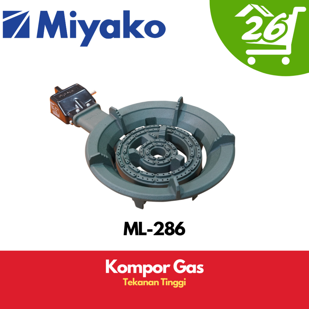 Kompor Gas Komersil 1 Tungku Miyako ML-286 Tekanan Tinggi