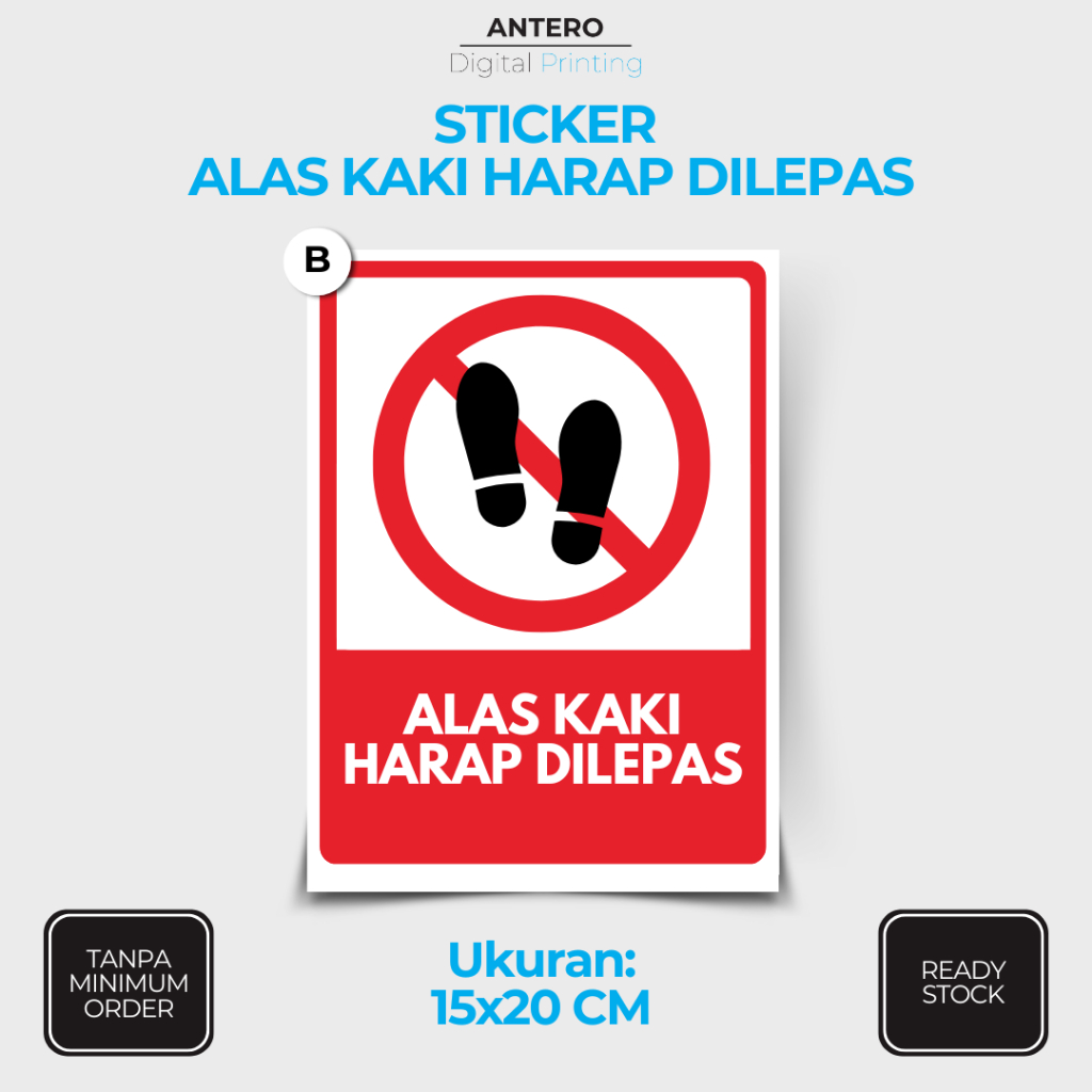 

STIKER ALAS KAKI HARAP DI LEPAS | STIKER PETUNJUK ALAS KAKI HARAP DILEPAS | STIKER VINYL TAHAN AIR BESAR