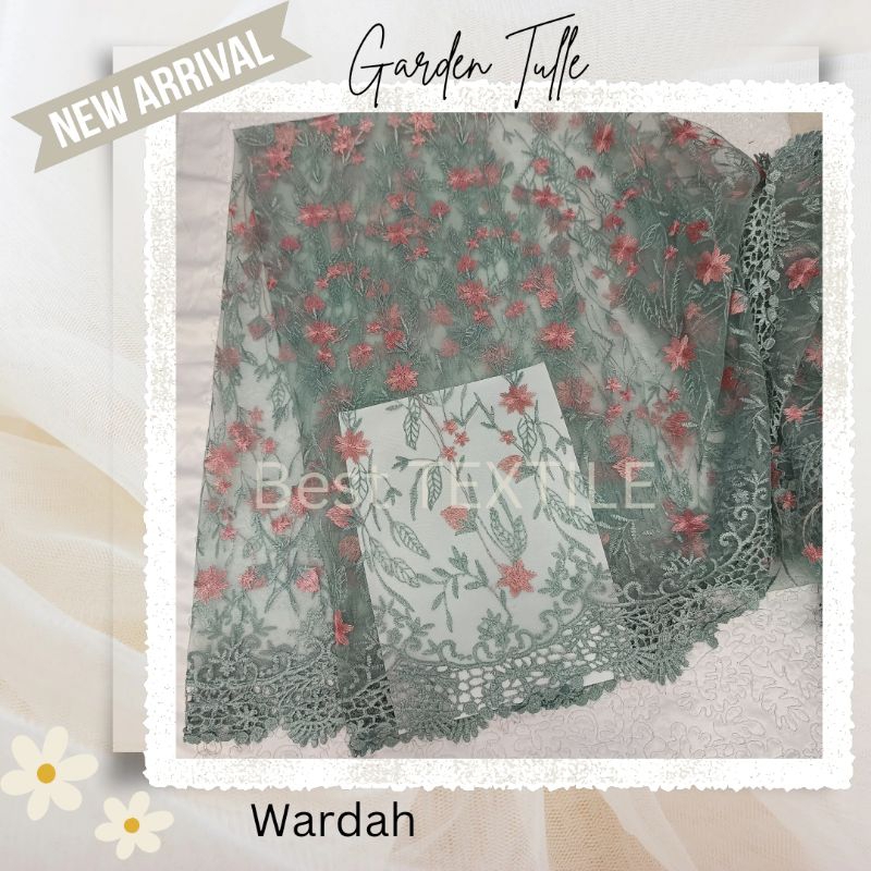PROMO Kain Brokat Tulle Garden Multicolour Premium I Tulle Valentino Garden I Tulle Bunga Impor