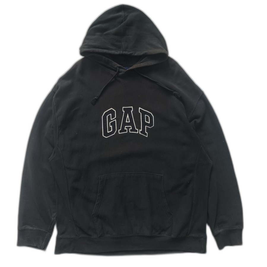 jaket vintage 90s GAP logo heavyweight pullover hoodie XL besar