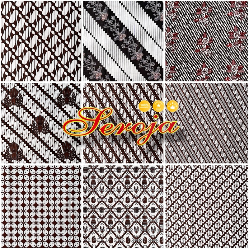 Kain Batik Seroja Putih Jarik Tebal Samping Sarung Wanita Pria Corak Tenun Katun Panjang Murah New