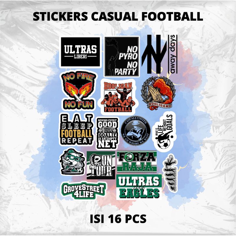 

STICKERS CASUAL FOOTBALL ISI 16PCS ANTI AIR+CUTTING VOL 1