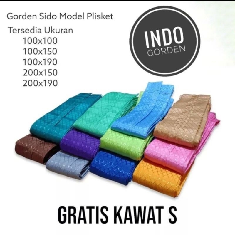 Gorden Sido polos pintu/gorden jendela Plisket Polos/gorden Vanesa lebar 1 meter dan 2 meter jendela