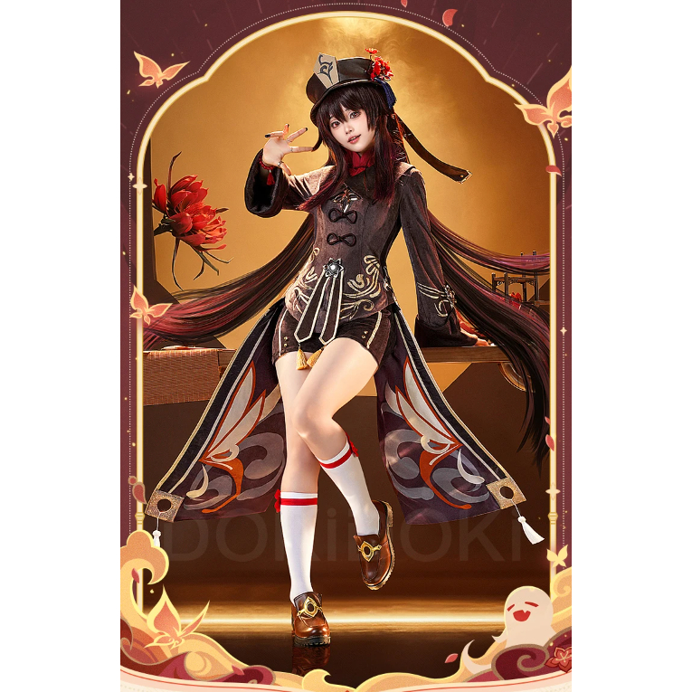 Hutao Cosplay Game Genshin Impact Cosplay  HuTao Costume Metal Accessories Halloween Plus Size