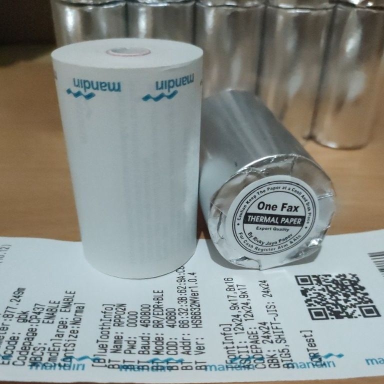 

Hot Deals Kertas Kasir Thermal Roll Edc Logo 58x4 Coreless paket 1 pcs