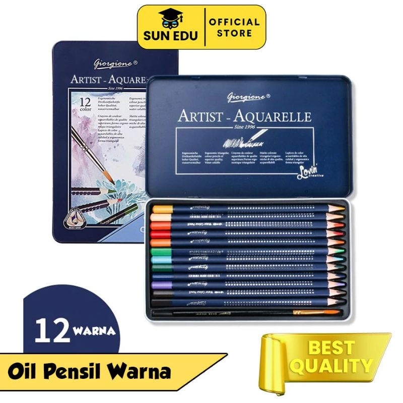

pensil warna Giorgione artist aquarelle 12w, 24w hemat lebay