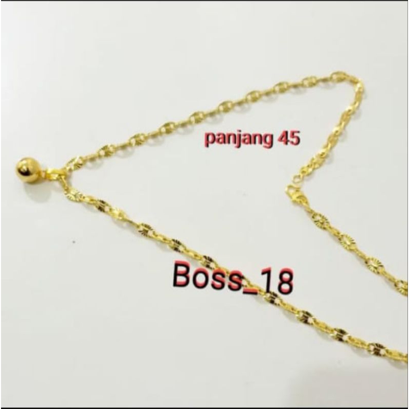 Promo kalung wanita dewasa motif Nuri titanium berlapis emas murni