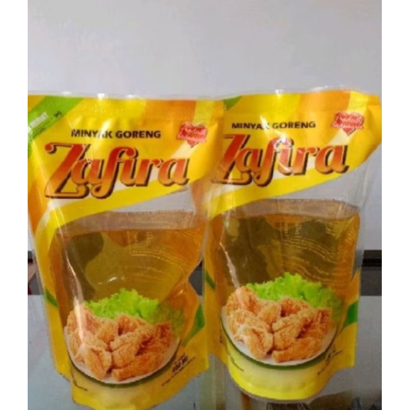 

minyak goreng Zafira refill kemasan 400ml