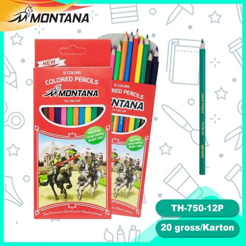 

1set MONTANA pensil Warna panjang 12w // pensil warna murah // pensil warna Anak