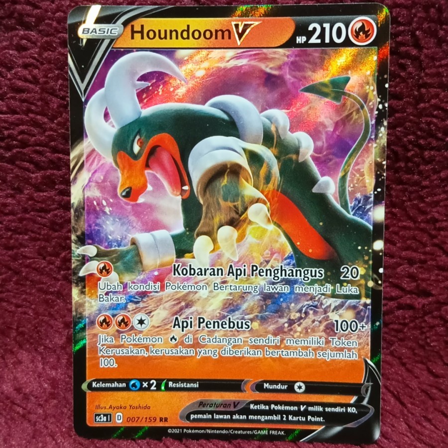 Houndoom V RR sc3a - Pokemon TCG Indonesia foil holo