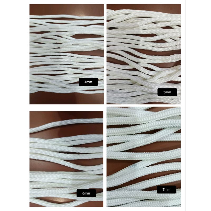 

Tali Polister Isi Warna Putih ukuran 2mm,3mm,4mm,5mm,6mm,7mm Jual per 10meter
