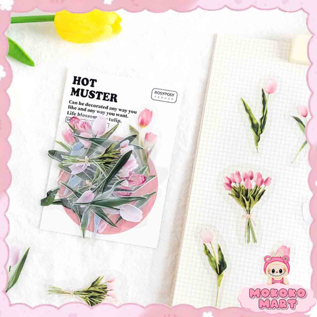 

MM ROSYPOSY Stiker PET FLOWER Sticker Decor Planner DIY Scrapbook Bunga Stiker Dekor Stiker - RP02