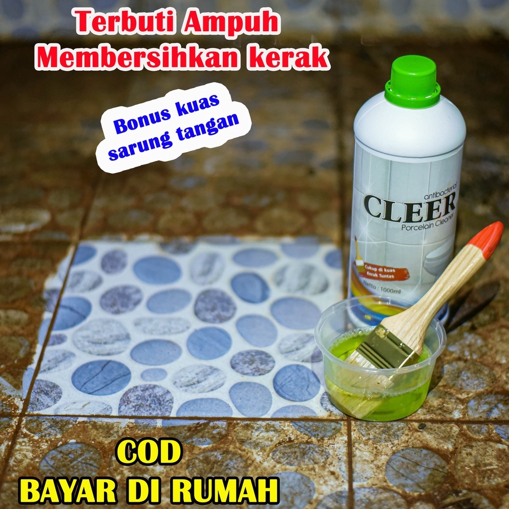 Kilat Hemat Pembersih keramik kamar mandi  toilet  wc ampuh Bonus Kuas Cleer 1ml