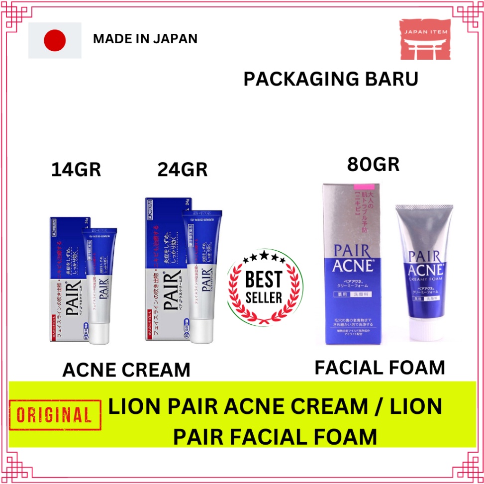 Lion pair acne 14 24 gram 6 tablet facial foam obat jerawat original Japan KODE V2M3