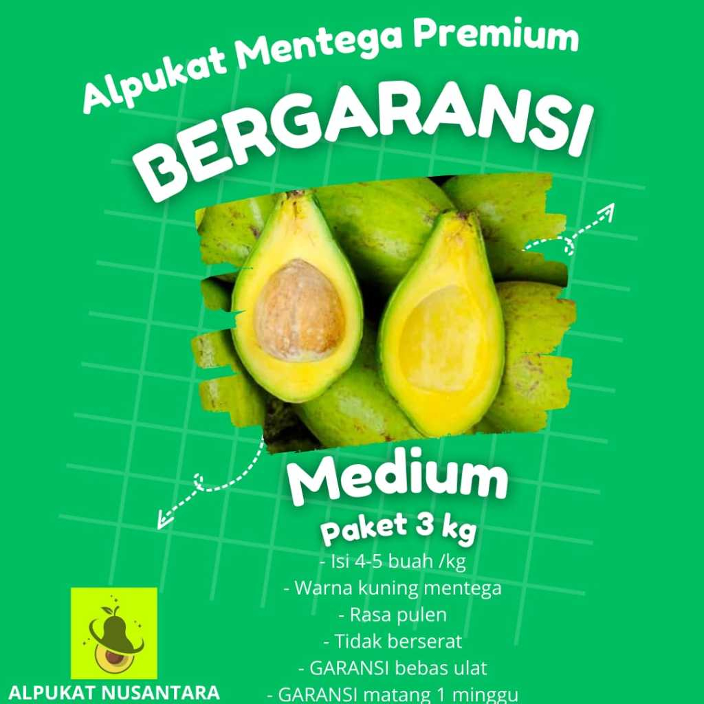 

Alpukat Mentega Medium Premium Bergaransi paket 3kg