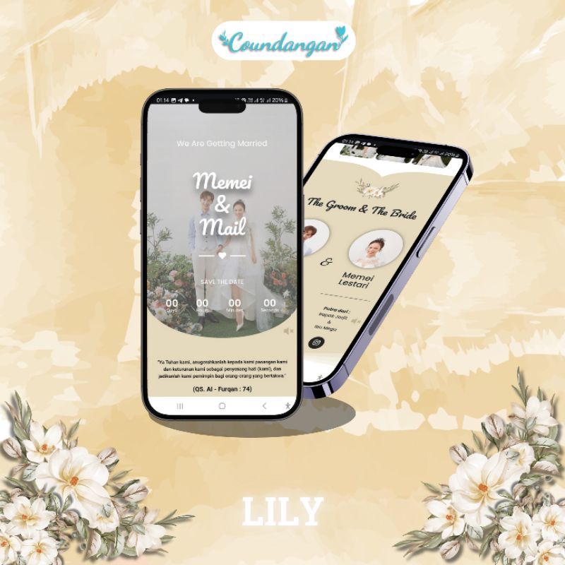 Undangan Digital Website Pernikahan Premium Template Lily