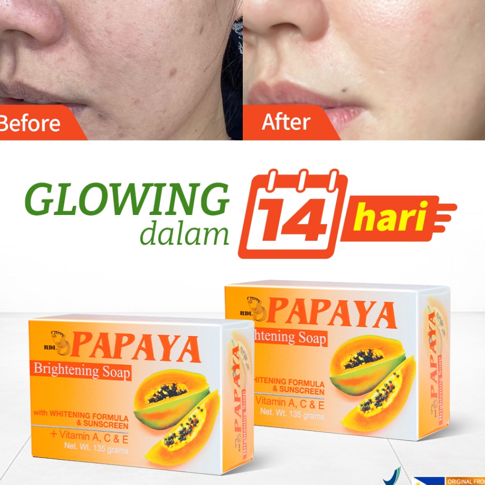 Grosir Spesial  Sabun Pepaya RDL 2PCS Original 1 BPOM ASLI Philippines Papaya Soap Sabun Cuci Muka M