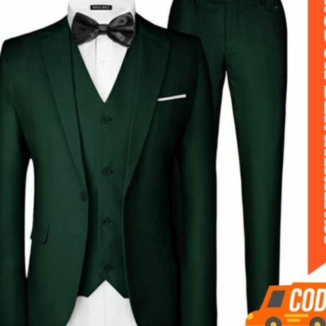 FG2 Jas Pria Hijau Botol Jas Blazer Formal Slimfit Premium