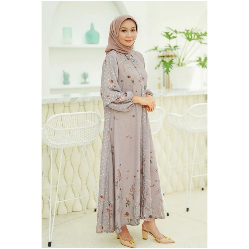 Benang jarum dress raya sense of serenity size S (preloved)
