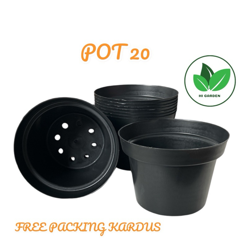 POT PLASTIK HITAM Ukuran 20 POT BUNGA ukuran 20 POT TANAMAN
