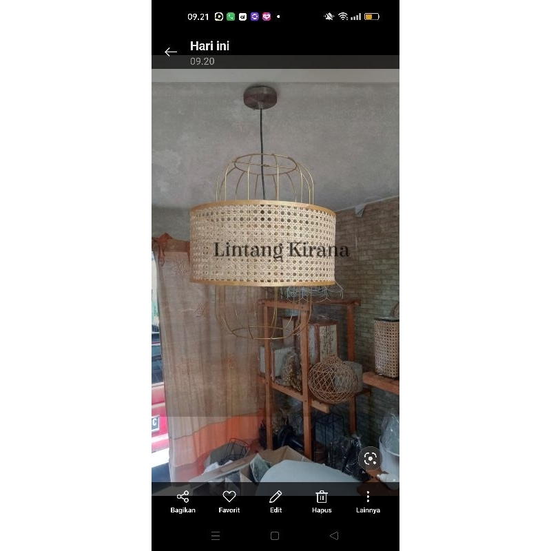 Lampu Gantung anyaman bulat