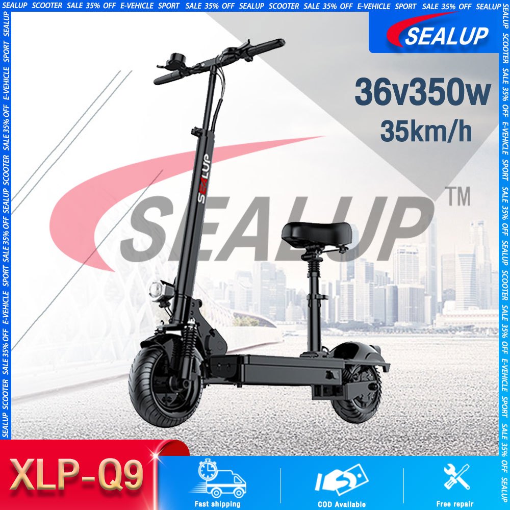 【Garansi 1 tahun】Scooter listrik SEALUP Q9 Skuter listrik lipat ban tubeless IP54 tahan air Sepeda l