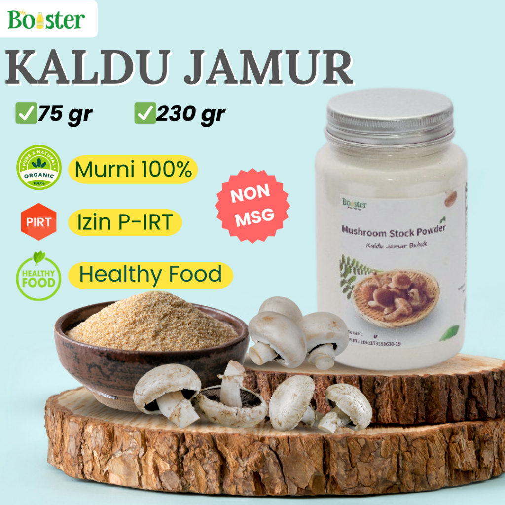 

MYBOOSTER KALDU JAMUR BUBUK NON MSG MUSHROOM POWDER TOTOLE BUMBU MASAK PENYEDAP RASA 75GR 230GR