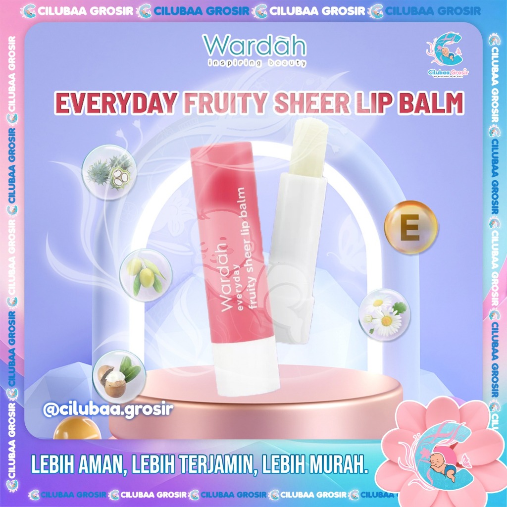 WARDAH Everyday Fruity Sheer Lip Balm Strawberry || Wardah Moisture Lip Nutrition || Pelembab Bibir