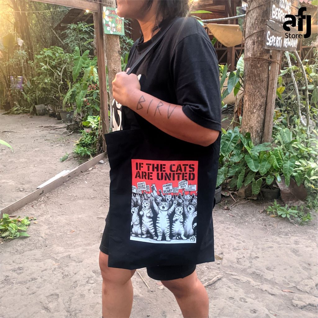 TOTE BAG BLACU || BELACU || TOTE BAG LUCU || KUCING LUCU