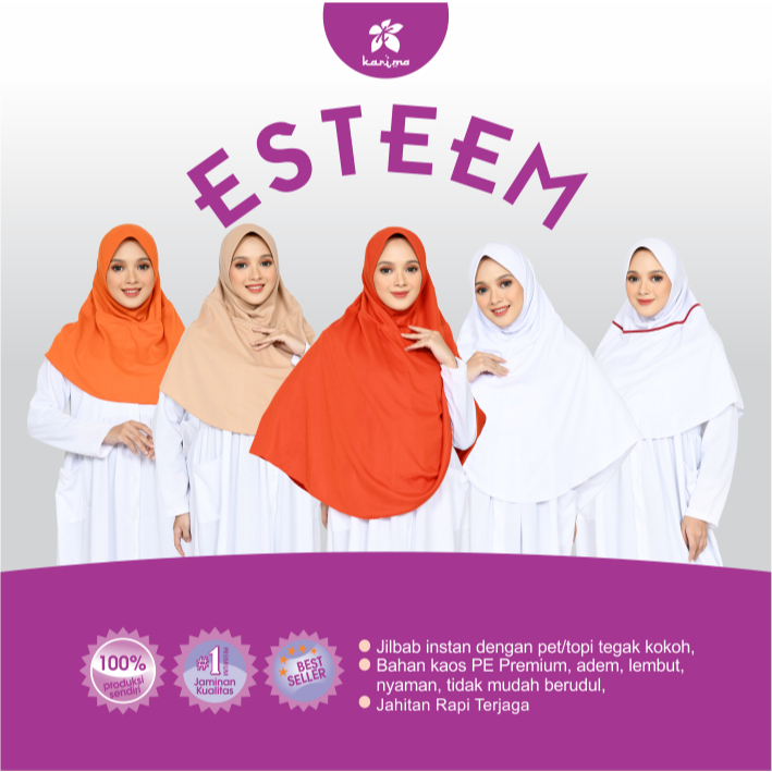 Esteem Jilbab Instan Bergo Kerudung Kaos Syari Karima